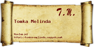 Tomka Melinda névjegykártya